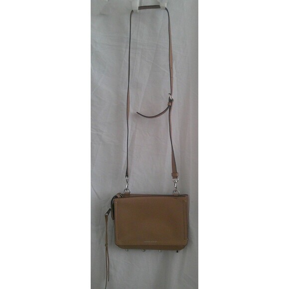 Rebecca Minkoff Regan Leather Medium Crossbody Bag Purse Tan Sand Great! - Picture 3 of 7